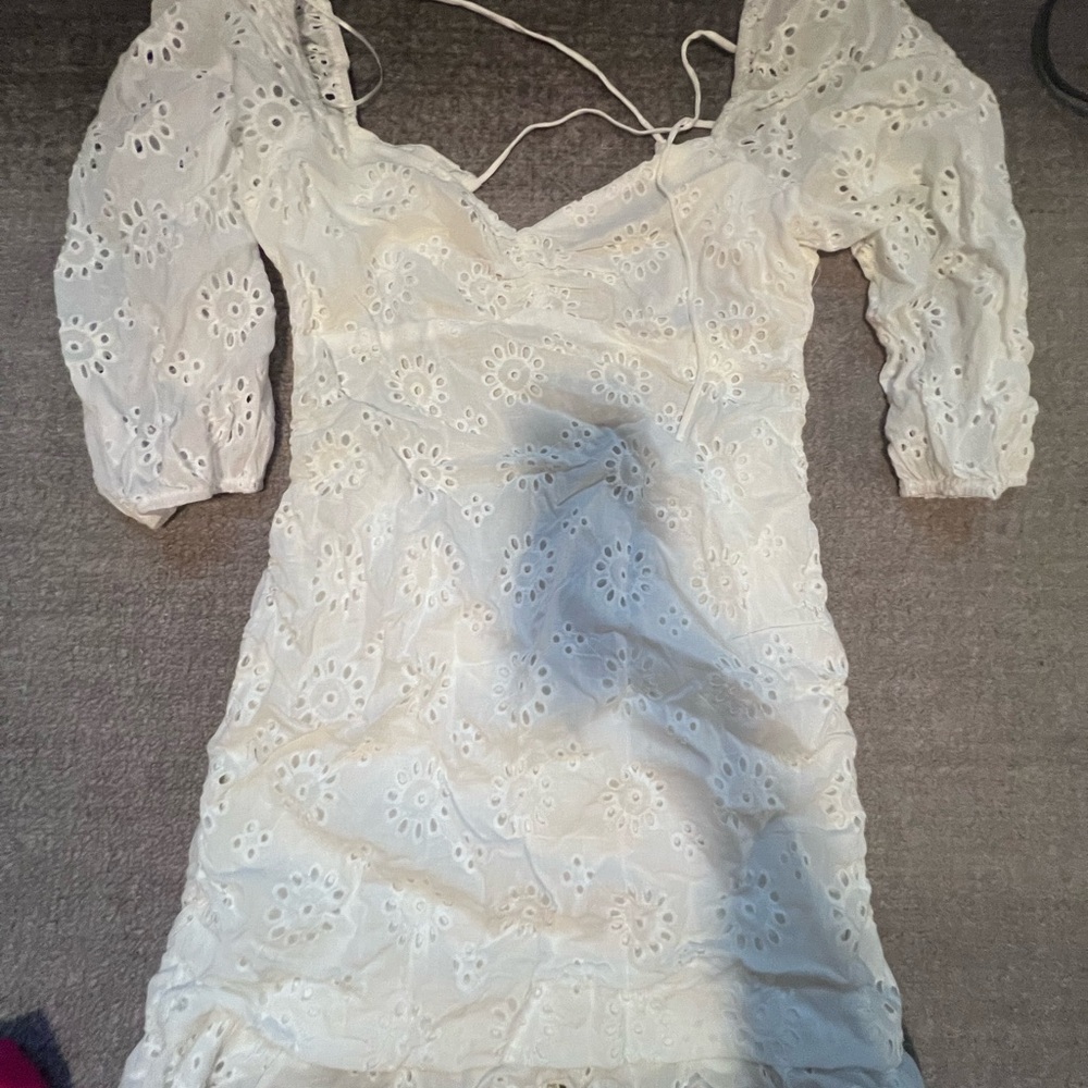 Vici White Puff Sleeve Sundress for Brides